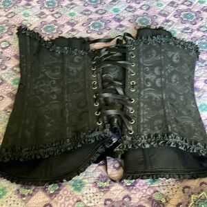 Black Lace-Up Women's Corset
